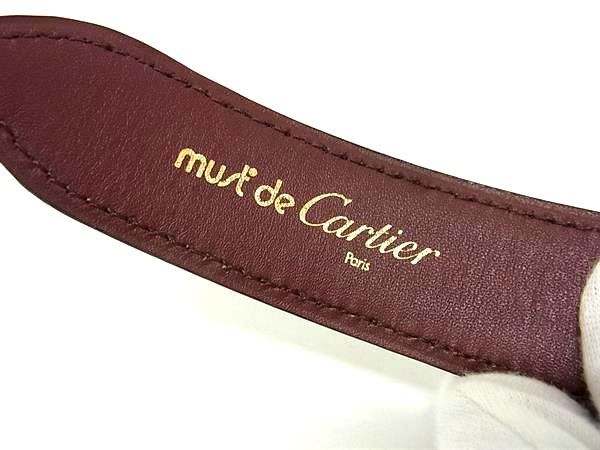Cartier Must Line Leather Gold Hardware Belt Size 110 43 Men's Brown