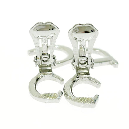 Christian Dior Metal CD Logo Swing Earrings Ladies Silver 489962 Earrings