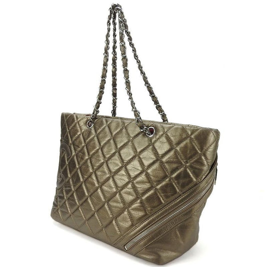 Chanel Tote Bag Shoulder Cambon Line 11 Bronze Coco Mark Casual Daily Use Women