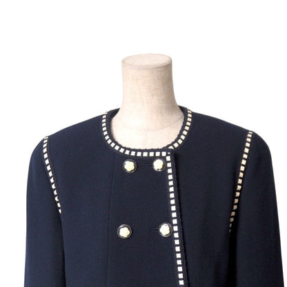 Chanel Vintage Skirt Suit Size 38 Camellia Button Chanel Suit Collarless Jacket