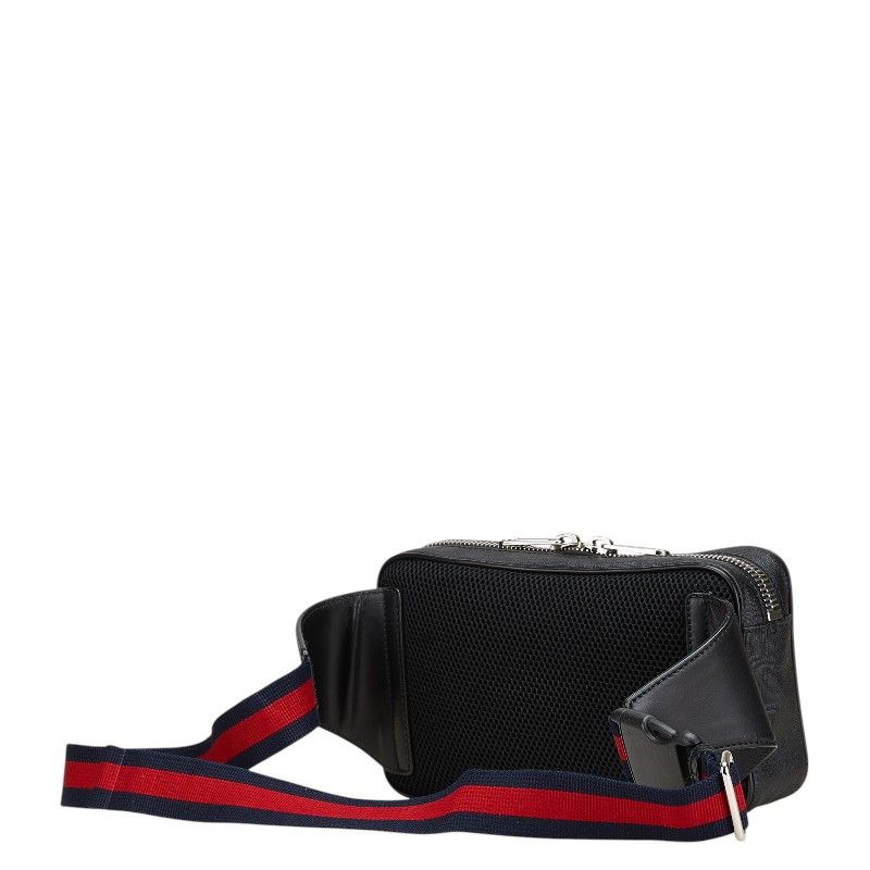 Gucci GG Supreme Sherry Line Body Bag Belt Bag Waist Bag 474293 Black Multicolor