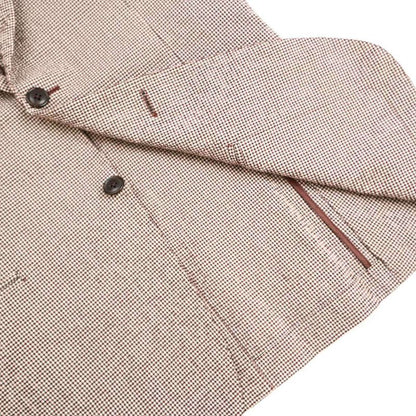 Hermes 18ss Checked Seersucker Tailored Jacket G19821 Brown 46