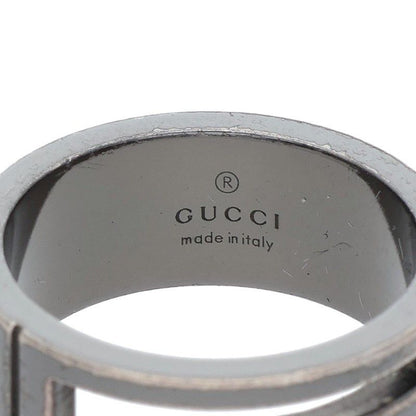 Gucci Blanched G Black Coated Silver Ring Men's 13.5 15
