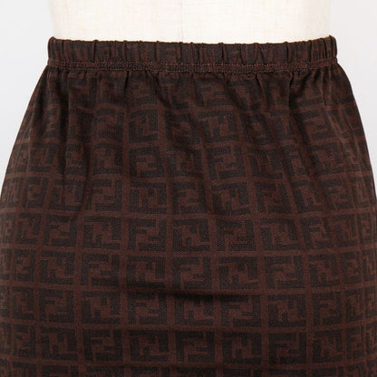 Fendi Zucca Nylon Brown Women's Mini Skirt