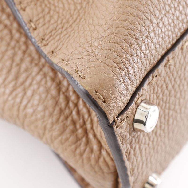 Fendi Peekaboo Regular Selleria 2WAY Shoulder 8bn226 Leather Brown Women's