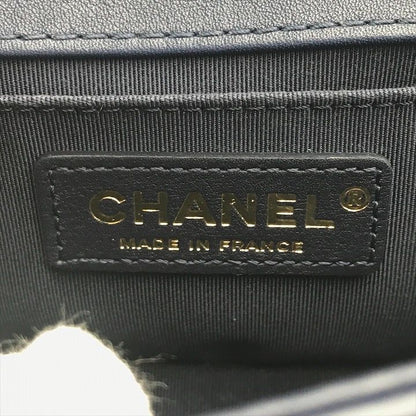 Chanel CC Logo Stitch Lambskin Bicolor Chain Shoulder Bag