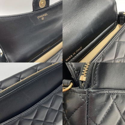 Chanel Matelasse Flap Phone Case Ap2096 Black Chain Shoulder Lambskin