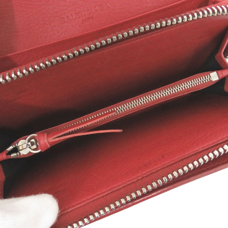 Balenciaga 371661 Calf Leather Red Long Wallet Red 1553 Balenciaga