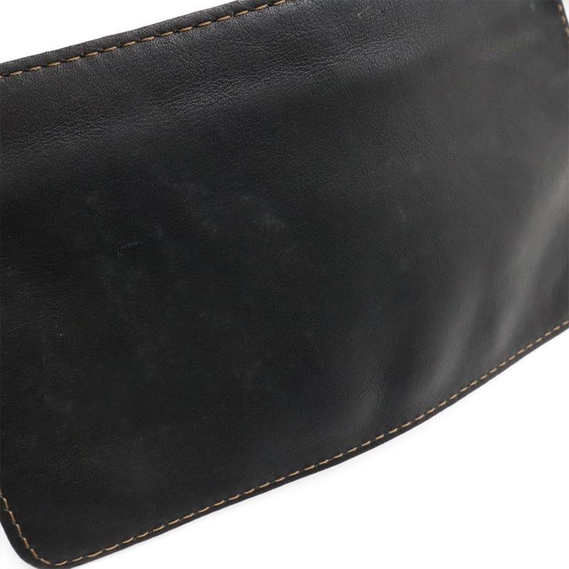 Loewe Anton Shoulder Bag Crossbody Leather Black With Gold Hardware Pouch