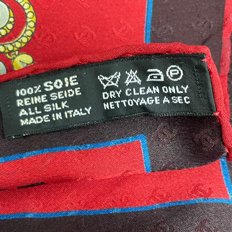 Chanel Large Silk Scarf Coco Mark Red With Box