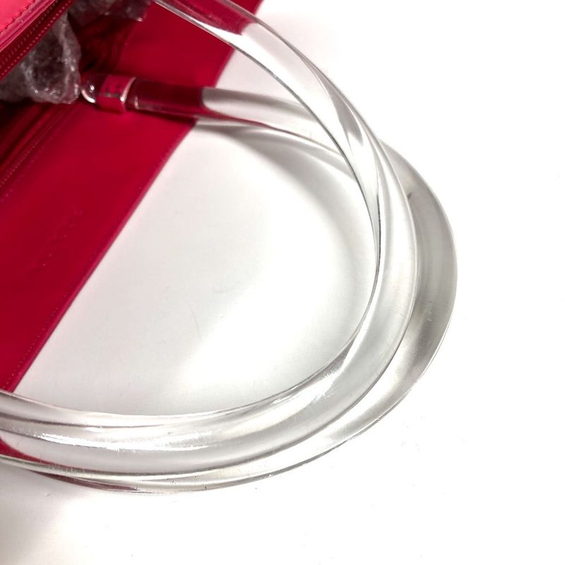 Prada Handbag Triangle Logo Triangle Logo Plate Enamel Pink