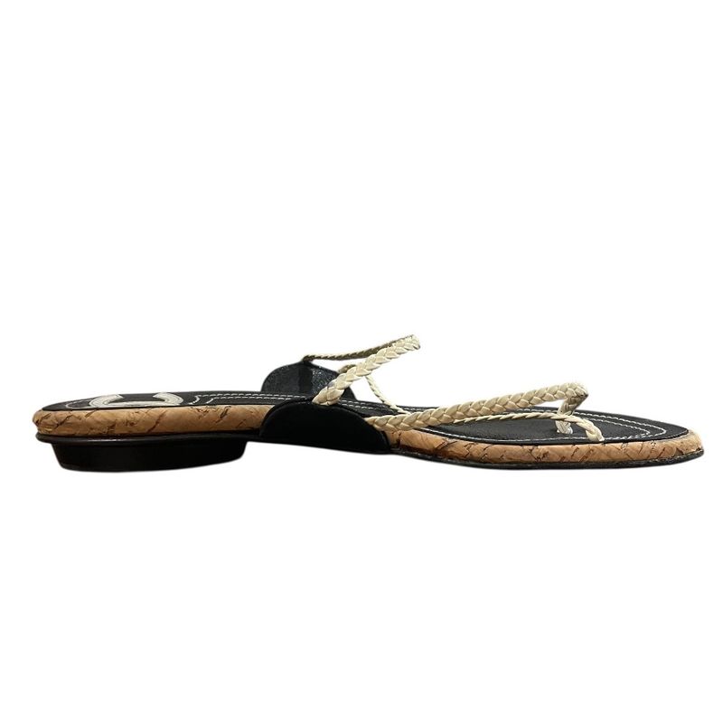Good Chanel Coco Mark Strap Sandals Size 35 Approx 22cm (8.66in) Black Ladies