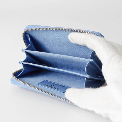 Chanel Coin Case Classic ZIP COIN Purse Light Blue