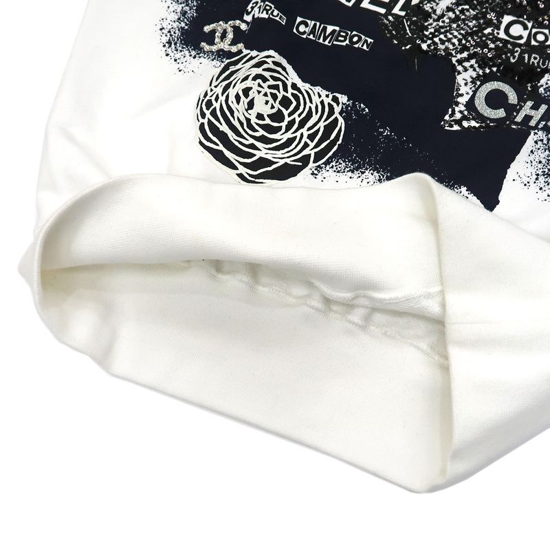 Chanel Sweatshirt Sequin M Size P63298k48933 White Sweatshirt Cotton