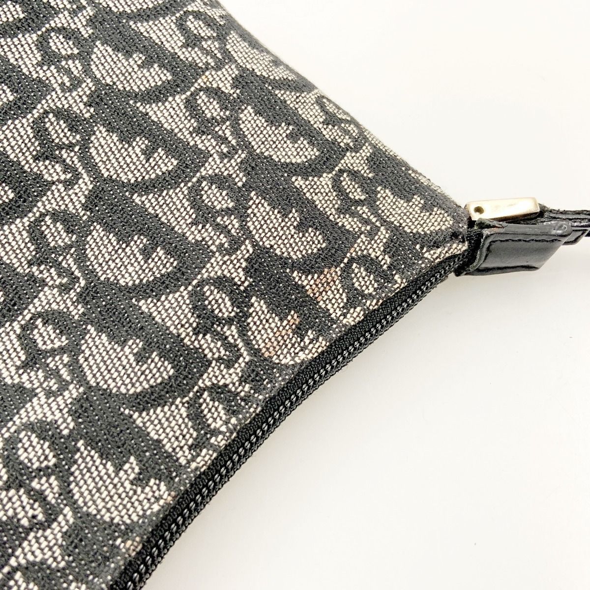 Christian Dior Trotter Handbag Pouch Beige X Black