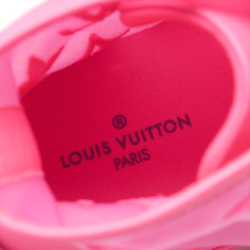 Louis Vuitton Tattoo Line High Cut Sneakers 8 Neon Pink Mesh
