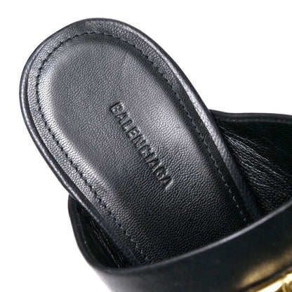 Balenciaga Sandals Size 35 BB Logo High Heel Cylinder Heel Leather Shoes