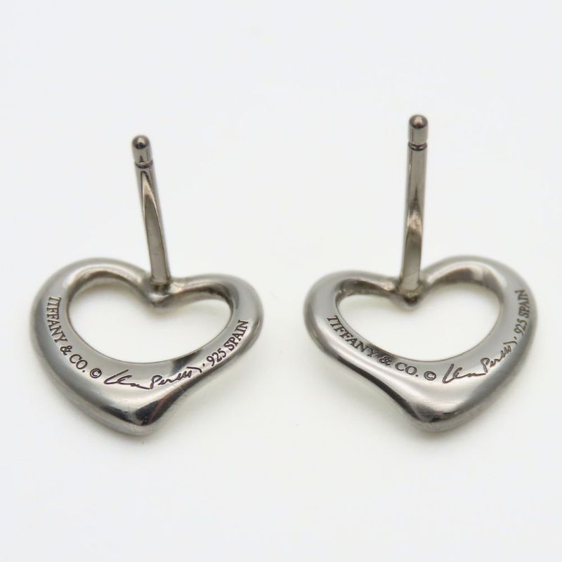 Tiffany & Co Earrings Open Heart 925 Silver Approx 1.7g Silver Elsa Peretti