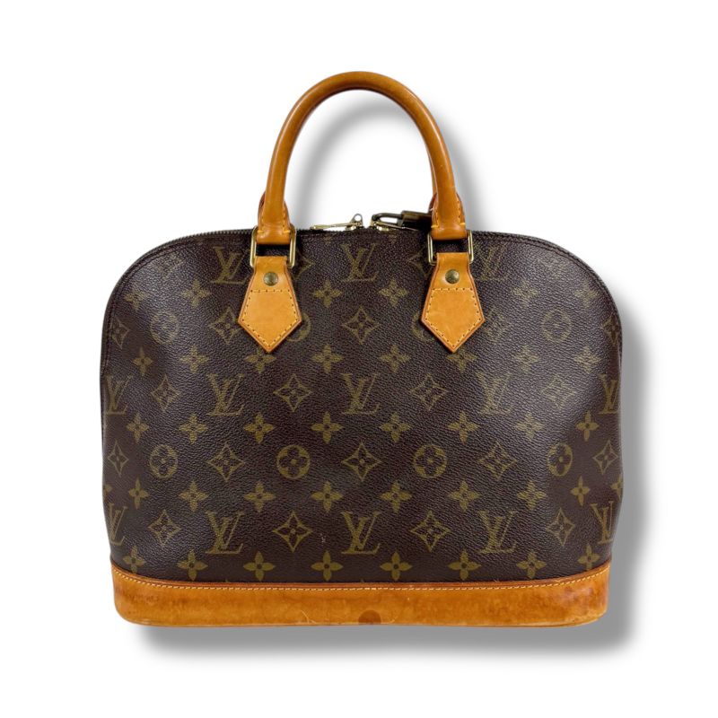 Louis Vuitton Alma Monogram Leather Handbag Mini Tote Bag Brown