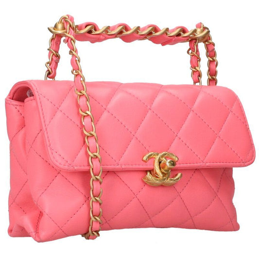 Chanel Matelasse Coco Mark Quilted Chain 2WAY Shoulder Bag Women