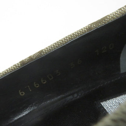 Gucci Balenciaga 676603 Pointed Toe GG Canvas Pumps Brownish 36 With Box And