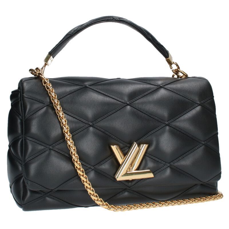 Louis Vuitton M23689 Go-14 GM LV Twist Lock Lamb Leather Chain Shoulder Bag