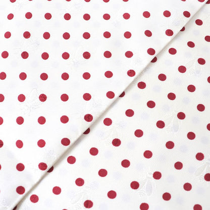 Hermes 099882s Maxi Twilly 100% Silk Ivoire/rouge Bee Insect Dotted Calais