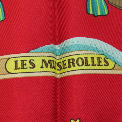 Hermes Carre 90 LES Muserolles Nose Leather Scarf Cashmere Ladies