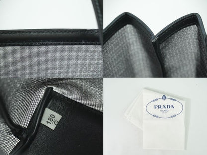 Authentic Prada Sequined Mesh Tote Handbag Black Bag Pre-owned [follow-up