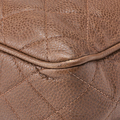 Chanel Chain Shoulder Matelasse Caviar Skin Brown Coco Mark Ball Charm Turnlock