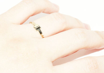 Tiffany & Co Ring 18K Yellow Gold TTWO Chain Ring