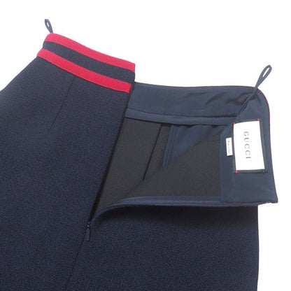 Gucci Skirt Size 36 Michele Period Bicolor Taiga Button Inverted Pleated