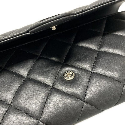 Chanel Long Wallet Matelasse Ap0241 Black Hardware / Sole Black Lambskin