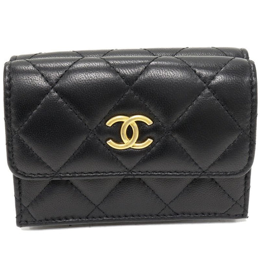 Chanel Trifold Wallet With Coin Purse Iconic Print Coco Mark Compact Wallet