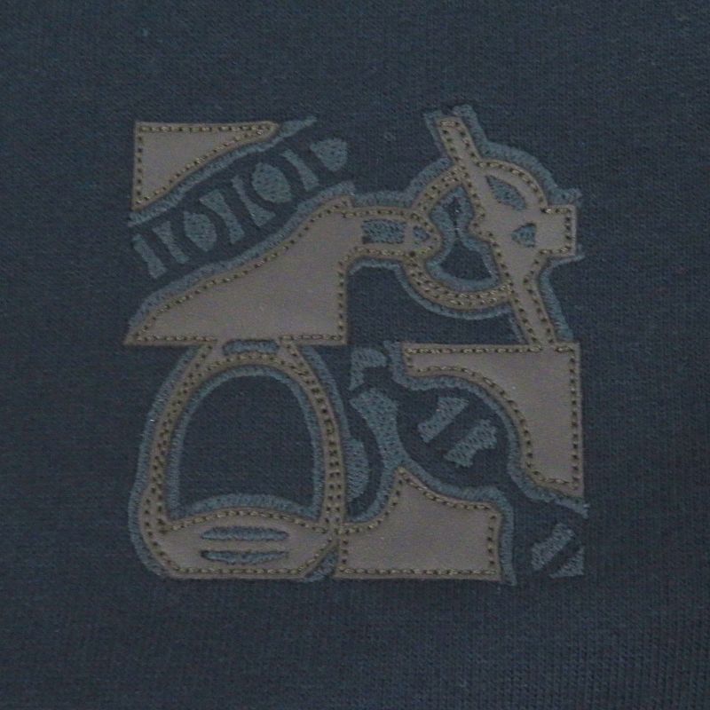 Hermes H467830hz Quaterb H Rie Button Lamb Leather Patch Teddy Blouson Studded