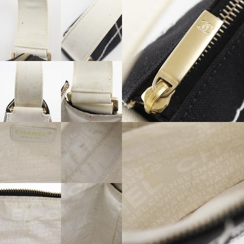 Chanel Chocobar Canvas Black Ladies Shoulder Bag