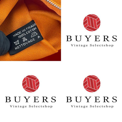 Hermes Bora Pouch GM Canvas Orange Zipper Bag-in-bag Small Item Clutch Usual