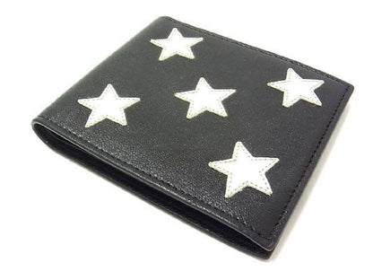 Saint Laurent Leather Star Bifold Wallet Black Ar4558