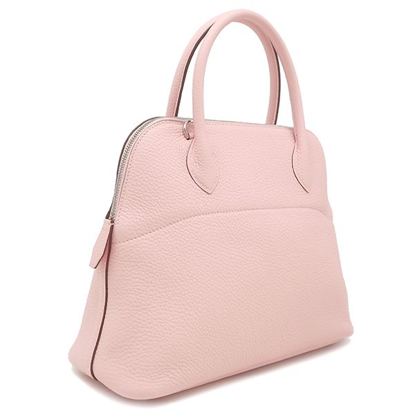 Hermes 2-Way Bag Bolide 31 Verso Taurillon Clemence Rose Cherry and Nata Silver