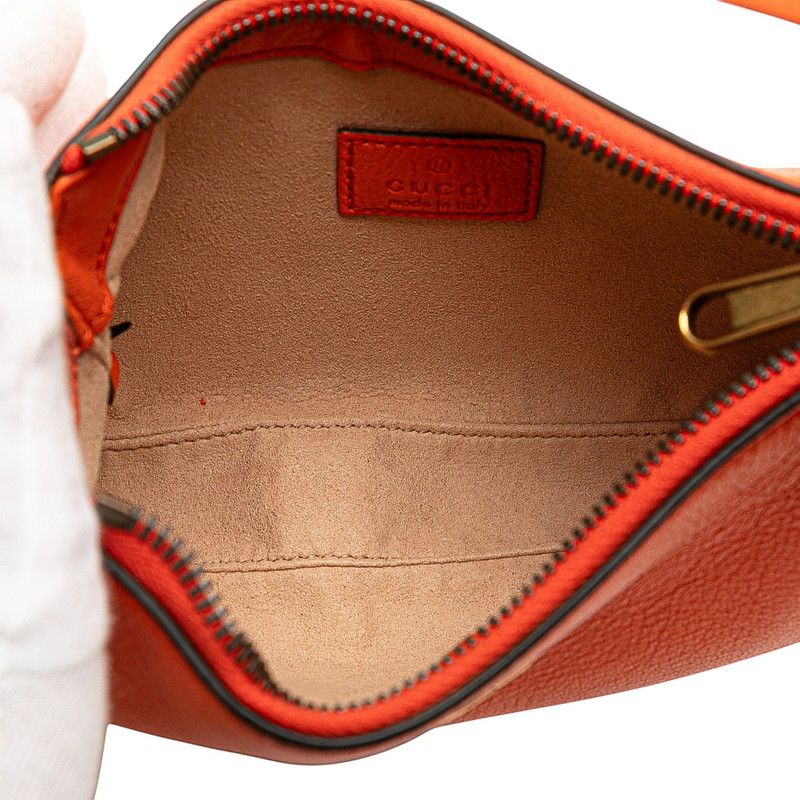 Gucci GG Marmont Aphrodite Handbag One Shoulder Bag 739076 Orange Leather Women