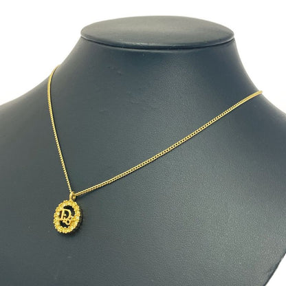 Christian Dior GP Rhinestone Oval Dior Logo Necklace Gold 459565 Necklace