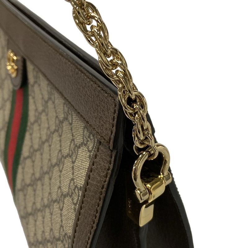 Gucci Shoulder Bag Ophidia/gg Supreme 503876 Beige Dark Brown Green And Red