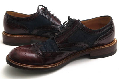 Louis Vuitton Shoes Business Shoes Business Men Cotton Canvas Leather Red Brown