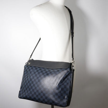 Louis Vuitton Greenwich Messenger N41348 X Damier Cobalt Black/navy Blue Men's