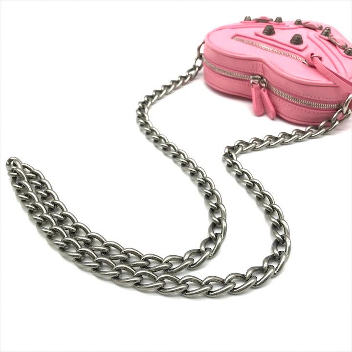 Balenciaga le Cagole Heart Leather Mini Shoulder Bag Pink