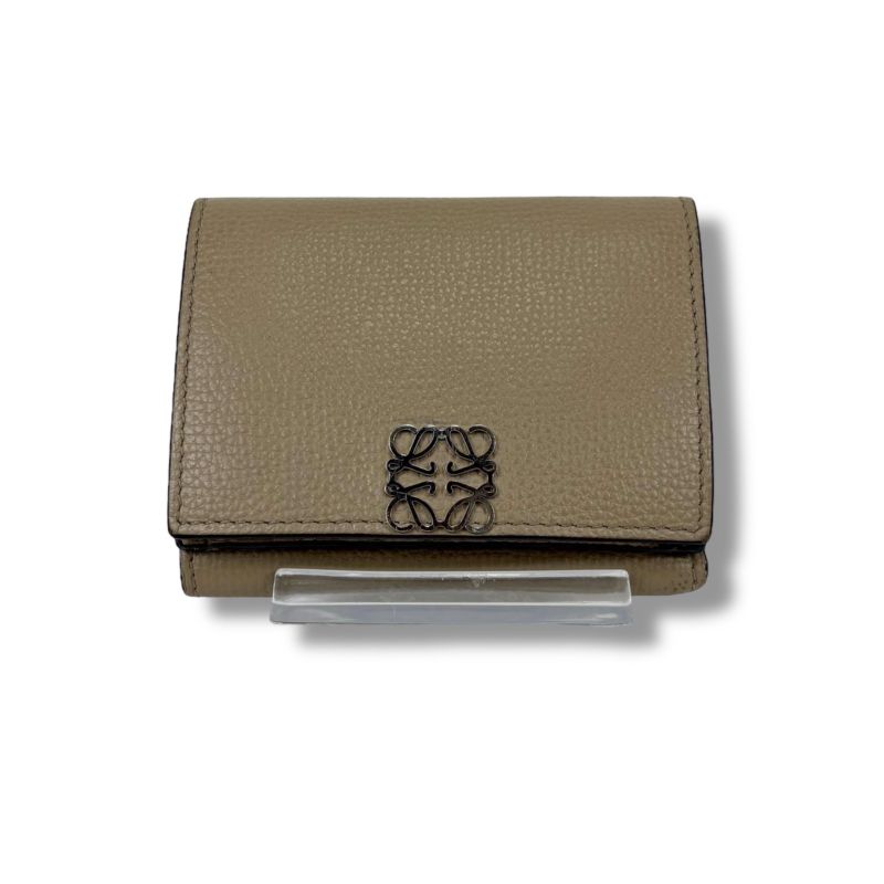 Loewe Trifold Wallet Vertical Wallet Trifold Wallet Sand Glaze Compact Wallet