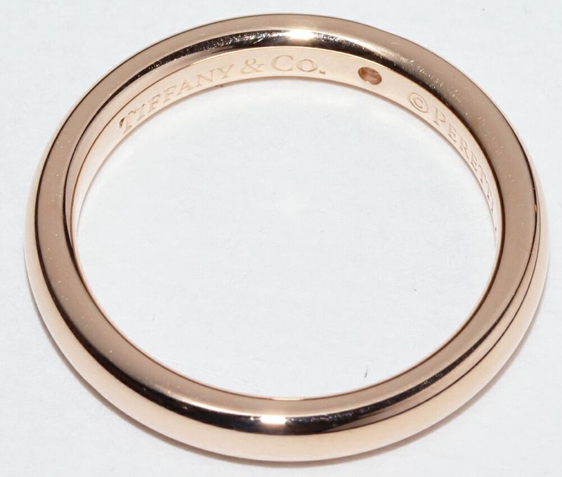Tiffany & Co Ring 18K Pink Gold Diamond 1P (002ct) Elsa Peretti Stacking Band