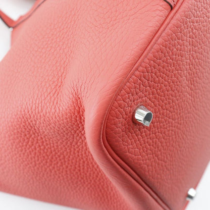 Hermes Picotin Lock 22mm (0.87in) Taurillon Clemence Red D Ladies Handbag