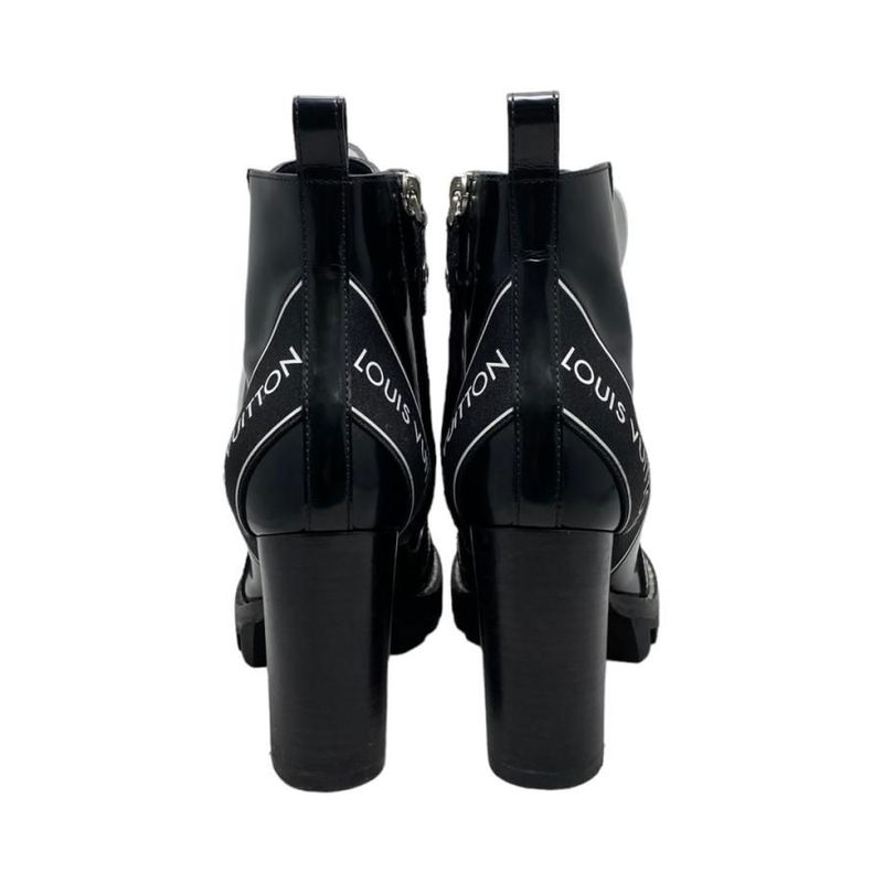 Louis Vuitton Star Trail Ankle Boots 35 1 2 Black White Logo Line Louis Vuitton