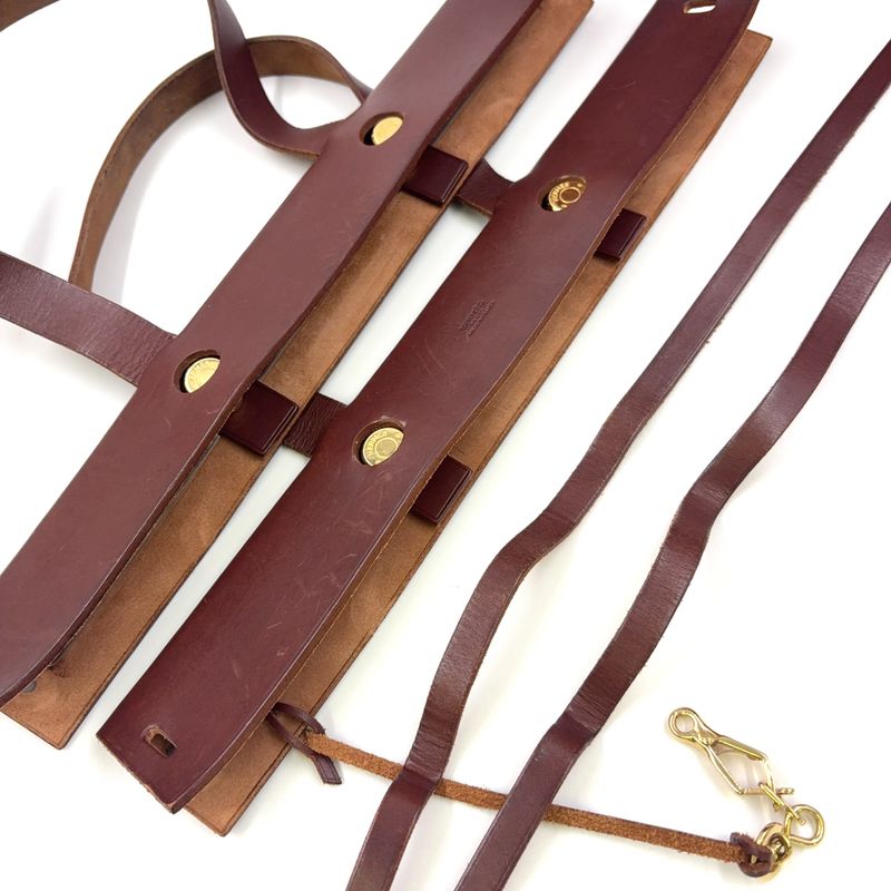 Hermes Herbag Cabas Su GM □F Engraved Leather × Canvas Brown Shoulder Bag Gold